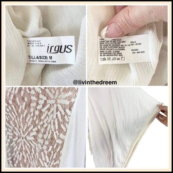 C02 Irgus Brand Kaftan Lace Insert Pom Pom Cover Up Size M $65 - Picture 16 of 16